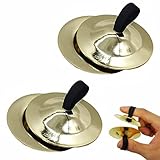 2 Paar Finger Becken Messing, Fingerzimbeln, Finger Becken Musikinstrument...