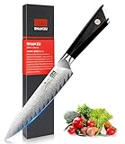 SHAN ZU Damast Küchenmesser, Profi Allzweckmesser Kochmesser 15 cm,...
