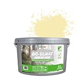 Farbklecks24 Bio-Silikat Innenfarbe Color 5L Pastell Gelb, Wandfarbe,...