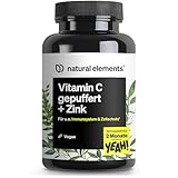 natural elements Vitamin C - 120 Kapseln - Hochdosiert mit 1000mg + 15mg...