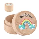 VARKAGE Zahndose Milchzähne Mädchen, Milchzahndose Jungen aus Holz,...