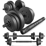 TREX SPORT Hanteln Set | 2er Set Kurzhanteln & Langhantel | 20kg 40kg...