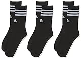 adidas, 3-Stripes Cushioned Crew Socks 3 Pairs, Socken, Schwarz-Weiss, M,...
