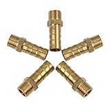 X AUTOHAUX 5 Stück Schlauchtülle 8 mm Messing Schlauchverbinder Gerade...