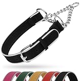 OOPSDOGGY Reflektierendes Martingale-Hundehalsband aus Leder, verstellbar,...