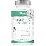 Vitamin B12 Komplex + 600μg Folsäure + B6 + B9 + C - mit Chlorella - 200...