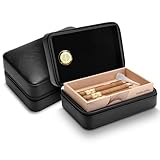 Demcigar Zigarren-Humidor, Zigarrenetui aus Leder mit Zedernholzregal,...