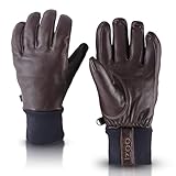 OOZi Winterhandschuhe Herren Damen Lederhandschuhe mit echtem Schaffell...