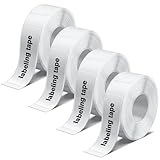 Mexgcom 4 Rollen Etikettenband, Adaptiertes Etikettendruckpapier, 14 x 40...