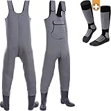 wasserdichte, Atmungsaktive Neopren Wathose Mit Gummi Stiefel – Perfekt...