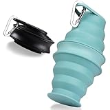 BB Hapeayou Faltbare Trinkflasche 500 ml mit Karabiner 2 Stück Silikon...