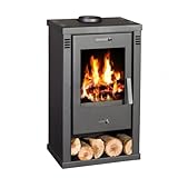 Kaminofen Holzofen BALKAN ENERGY Modell Talon 7kW Holzofen mit Holzfach...