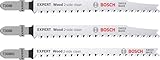 Bosch 3x EXPERT Wood 2-side clean Stichsägeblatt-Set (für...