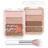 Boobeen Eyeshadow Palette 4 Pigmentierte Nude Matte Shimmer Eye Shadow...