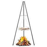 LEADZM Schwenkgrill ohne feuerschale inkl. 48 cm Grillrost - Dreibein grill...