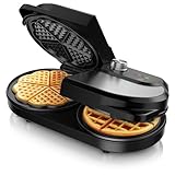 Arendo - Waffeleisen doppelt - Belgische Waffel/Herzform - zwei...