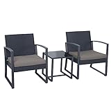 SVITA LOIS L Poly Rattan Sitzgruppe Gartenmöbel Metall-Garnitur...