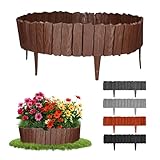 GARDENIX 2.3m Holzoptik Rasenkante Kunststoff 4 Module - Beetumrandung...