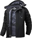 Tansozer Herren Wind- und Wasserdichte Winterjacke Warme Skijacke...