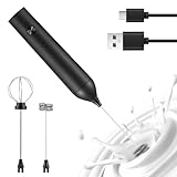 LUCKDANO Elektrischer Milchaufschäumer, Wiederaufladbarer...