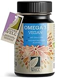 Omega-3 Vegan 60 Kapseln hochdosiert, 2000mg Omega-3 Algenöl pro Tag mit...