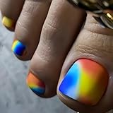 Glänzende französische Spitzen, künstliche Zehennägel mit Designs,...