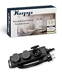 Kopp 3-Fach Feuchtraum-Steckdosenleiste in Schwarz - Robuste...