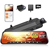 WOLFBOX G930 10'' Rückspiegel Kamera mit 5.8GHz WiFi, 4K Dash Cam Vorne...