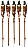 Moritz 5 Stück Bambusfackeln Fackel Deluxe 90 cm Dunkelbraun Gartenfackel...