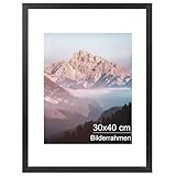 OMISHE Massivholz Bilderrahmen 30x40, Rahmen 30x40, Schwarzer Bilderrahmen...