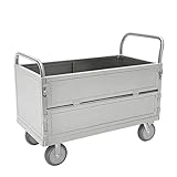 XILYZMO Plattformwagen Mit Gitterkorb, Hochbelastbarer Flachbettwagen,...