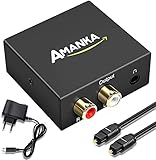 Audio Konverter Wandler Digital,AMANKA Toslink und Koaxial zu Analog (Cinch...