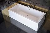ECOLAM Badewanne Wanne Rechteck Quadro Design Acryl weiß 170x75 cm +...