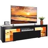 WLIVE TV Schrank mit LED, Lowboard für Fernseher bis zu 70 Zoll,...