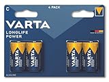 VARTA Batterien C Baby, 4 Stück, Longlife Power, Alkaline, 1,5V, ideal...