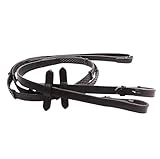 JA Horse Lederzügel Gummizügel – Hochwertige Leder-Reitzügel mit...