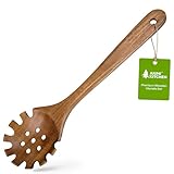AIUHI Holzlöffel zum Kochen, Teakholz Nudellöffel, Spaghetti-Löffel mit...