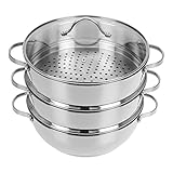 GRÄWE Dampfgarer/Servierpfanne 28 cm mit zwei Dampfeinsätzen, Serie...