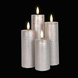 LUCOZA 4er Set Flammenlose LED Kerzen mit Timer für Innen, 10/12,5/15/17,5...