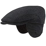 Herren Winter Schiebermütze mit Ohrenklappen | Flatcap | Schirmmütze -...