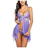 riou Dessous-Set für Damen, Spitze, Babydoll, Lingerie, sexy,...