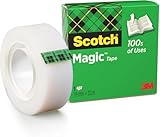 Scotch Magic Tape - 1 Rolle, 19 mm x 33 m - Unsichtbares Klebeband für...