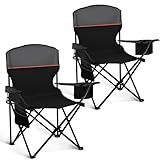 HIGH POINT SPORTS 2er Set Klappstuhl Campingstuhl Faltstuhl Komfortable...