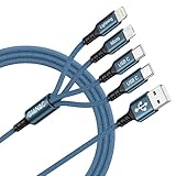 GIANAC Multi Ladekabel [USB C*2+Lightning+Micro],1.2M 4 in1 Universal...