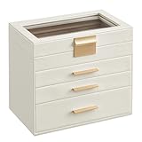 SONGMICS GISELLA Kollektion - Schmuckkästchen mit Glasdeckel,...