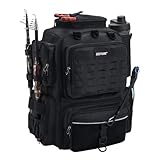 Goture Angelrucksack, 73-Liter Angelzubehör-Rucksack mit Zwei Rutenhaltern...