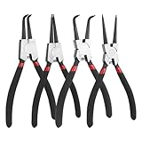 YHNDECO 4 Stück Sprengringzangen Set, 180mm Sprengringzangensatz mit...