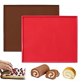 2 Stück Silikon Backmatte mit Rand, Silikon Backblech Rollmatte, Antihafte...