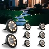 Hqynss 8 Stück Solar Bodenleuchten Aussen,8 LED Solarleuchten für...