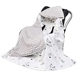 LAT Baby Einschlagdecke Babyschale - Decke Kinderwagen 90x90cm 100%...